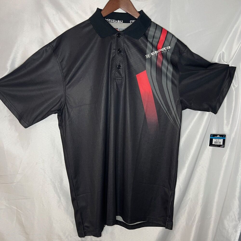Empire Lifestyle Polo NWT Mens Medium Short Sleeves Black